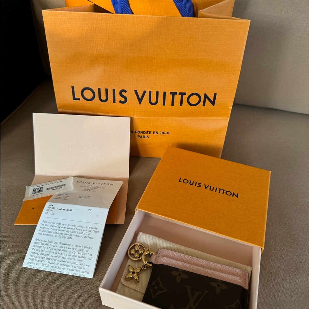 Louis Vuitton Brown and Gold Key & Card Holder